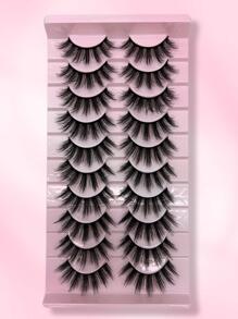 10 对猫睫毛 3D 仿貂皮睫毛自然假睫毛戏剧性浓密蓬松延长 猫睫毛 3D 仿貂皮睫毛自然假睫毛戏剧性浓密睫毛睫毛延长 Ashes 仿貂皮蓬松自然假睫毛假睫毛长妆手工睫毛延长睫毛貂皮睫毛美容眼猫节舞台表演 - 黑色 - 查看 5