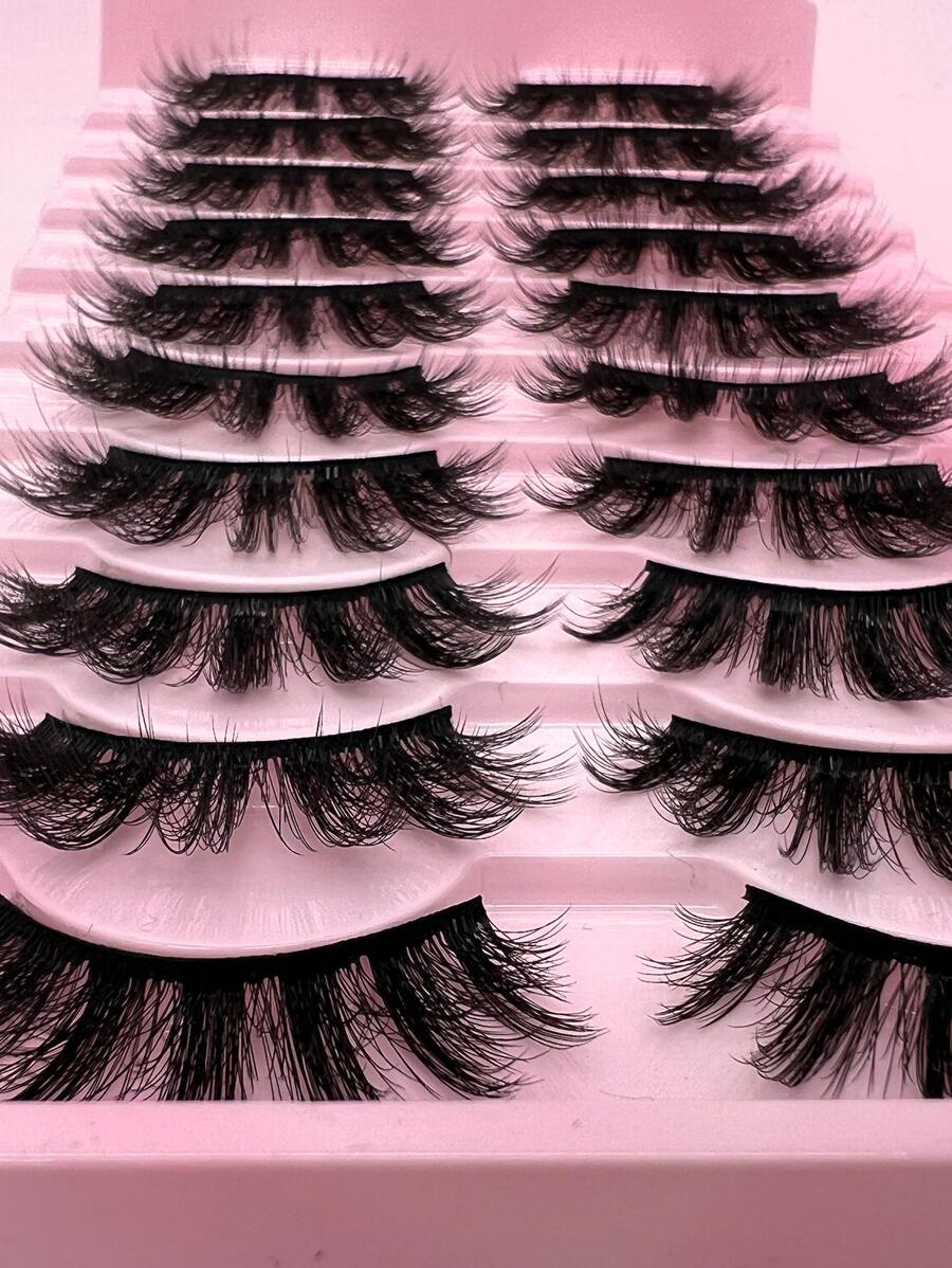 10 对猫睫毛 3D 仿貂皮睫毛自然假睫毛戏剧性浓密蓬松延长 猫睫毛 3D 仿貂皮睫毛自然假睫毛戏剧性浓密睫毛睫毛延长 Ashes 仿貂皮蓬松自然假睫毛假睫毛长妆手工睫毛延长睫毛貂皮睫毛美容眼猫节舞台表演 - 黑色 - 查看 1