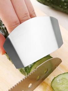 1pc Stainless Steel Finger Guard For Cutting Food - Silver - View 6