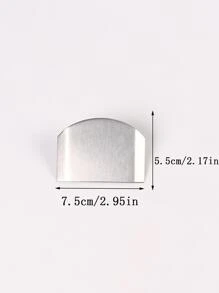 1pc Stainless Steel Finger Guard For Cutting Food - Silver - View 7