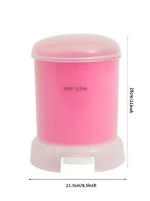 1入組PP垃圾桶，現代字母圖形家用桌面垃圾桶 - 玫紅色 - 查看 3