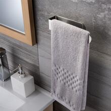 1pc Stainless Steel Towel Rack, Modern Black Towel Rack For Bathroom - Silver - View 1