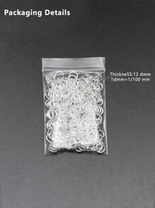 50-200入組3-20毫米金色開口跳環單環分裂環連接器,用於珠寶製作diy配件 - 銀色 - 查看 5