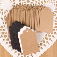50pcs Solid Color Blank Clothing Tags - Khaki - View 1
