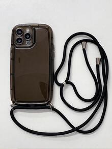 Plain Phone Case With Lanyard - Black - View 5