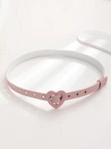 1入組女士心形搭扣休閒皮帶適用於日常生活