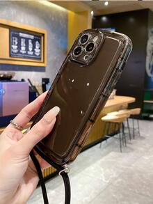 Plain Phone Case With Lanyard - Black - View 4