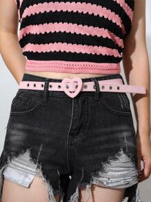 1入組女士心形搭扣休閒皮帶適用於日常生活