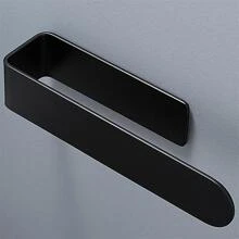 1pc Stainless Steel Towel Rack, Modern Black Towel Rack For Bathroom - Silver - View 4