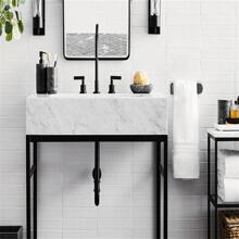 1pc Stainless Steel Towel Rack, Modern Black Towel Rack For Bathroom - Silver - View 8