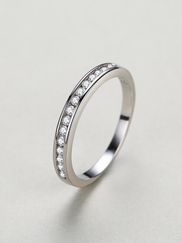 1pc Fashionable And Charming 925 Sterling Silver Geometric Design Stackable Ring For Women's Luxurious Wedding Accessories And Jewelry