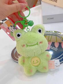 Cartoon Bb Shaped Plush Toy Keychain, Bag Pendant - Green - View 1