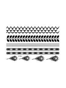 Pegatina tatuaje negro pluma & con patrón de escamas de pez temporario impermeable & de larga duración