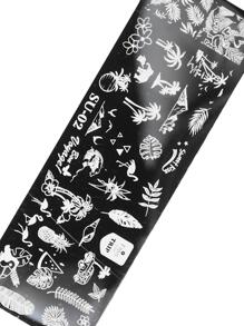 FULL BEAUTY 葉火烈鳥夏季海灘度假美甲印版印章模板印刷美甲工具 - 銀色 - 查看 4