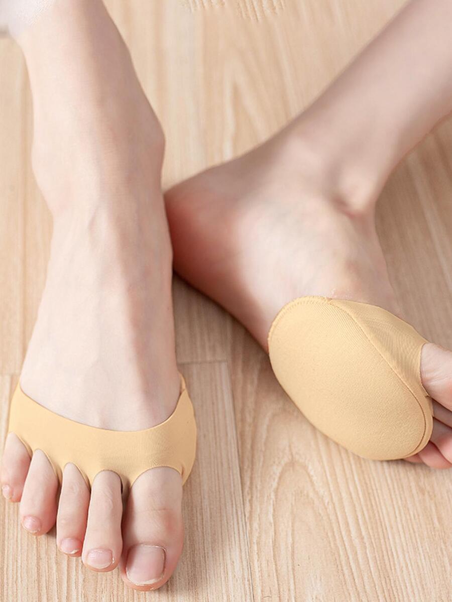 Forefoot Socks, 1Pair Portable Open Toe Sock Polyamide Pink Professional Foot Cushion Sandal Socks Half Socks - Apricot - View 1