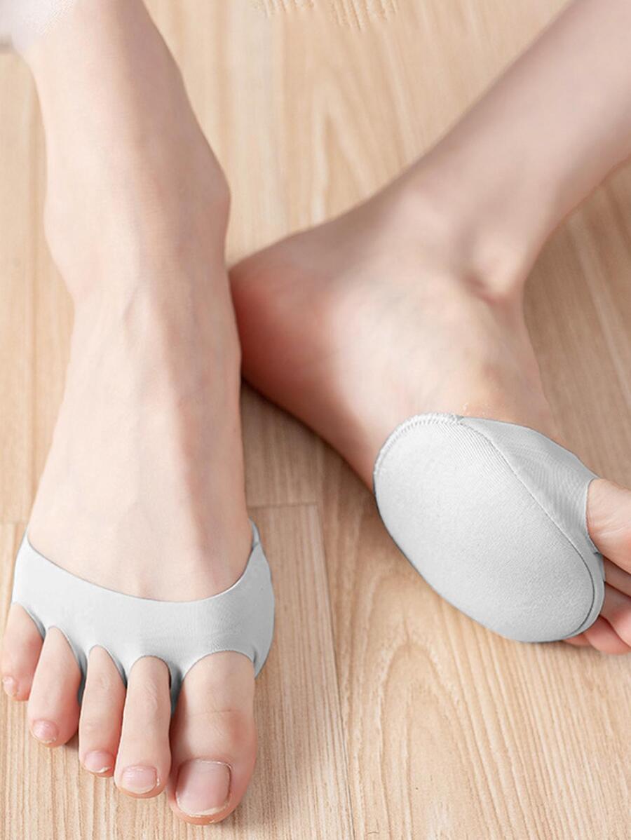 前足襪，1雙便攜式露趾襪聚酰胺粉色專業腳墊涼鞋襪半襪 - 灰色 - 查看 1
