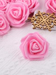 20 件多色泡沫玫瑰花头人造玫瑰花束手工制作婚礼家居装饰节日派对剪贴簿、情人节、礼物 - 粉色 - 查看 2