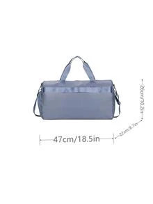 Bolsa de viaje polvoriento azul moda guateado detalle doble asa cremallera deportivo - Neblina azul - Ver 3
