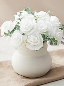 20 cái Nhiều màu Bọt Hoa hồng Hoa đầu Hoa hồng nhân tạo Bó hoa Thủ công Lễ cưới Nhà  Đồ trang trí Lễ hội Buổi tiệc Sổ lưu niệm - trắng - Xem 3