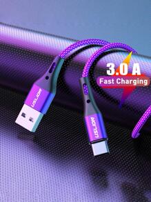 1pc USB Type C Cable Fast Charging Cord For Sam.Sung Honor,USB A To Type C 3A Fast Charging Braided Charge Cord(Purple)