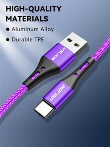 1pc USB Type C Cable Fast Charging Cord For Sam.Sung Honor,USB A To Type C 3A Fast Charging Braided Charge Cord(Purple)