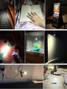 WeiXuan 1 pieza USB clips escritorio lectura negro - Negro - Ver 2