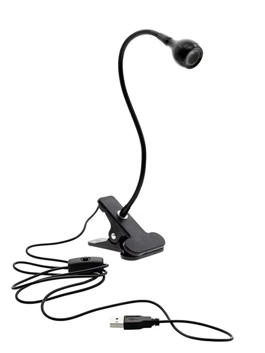 WeiXuan 1 pieza USB clips escritorio lectura negro - Negro - Ver 1