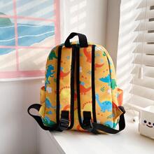 Mochila para niños con patrón de dinosaurio de dibujos animados lindo - Amarillo - Ver 4