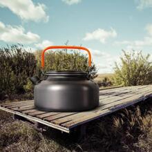 露营炊具套装 户外锅具餐具套装 烹饪水壶 平底锅 旅行餐具 远足野餐装备 - 黑色 - 查看 5