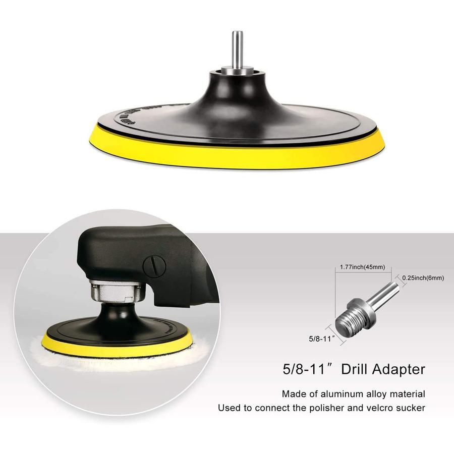 5pcs Car Detailing Polishing Pad Kit Wool Pad, Sponge Pad, Disc For