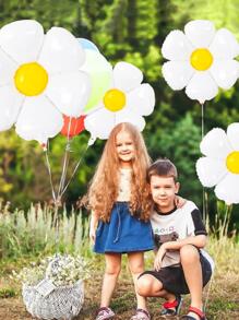 5/12 件雏菊花铝箔气球套装，用于时尚派对装饰雏菊主题生日派对婚礼雏菊气球装饰照片道具氦气球， - 彩色 - 查看 5