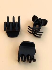 3 pièces Pince à cheveux unicolore décontractée pour la vie quotidienne, accessoires pour cheveux, pinces à cheveux, pince à mâchoire, pince à cheveux, accessoires pour cheveux noirs pour les tenues de vacances pour femmes