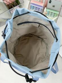Túi Bucket nhỏ Nylon Dây rút thông thường Dây đeo có thể điều chỉnh - Màu xanh lam - Xem 4