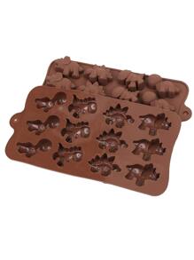 1pc 12 In 1 Dinosaur Chocolate Molds, Silicone Mold For Fondant, Candy & Cake Baking - Coffee Brown - View 9