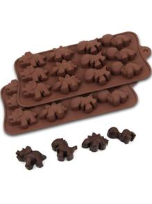1pc 12 In 1 Dinosaur Chocolate Molds, Silicone Mold For Fondant, Candy & Cake Baking - Coffee Brown - View 3