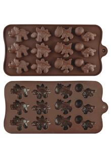 1pc 12 In 1 Dinosaur Chocolate Molds, Silicone Mold For Fondant, Candy & Cake Baking - Coffee Brown - View 4