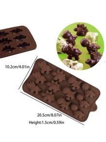 1pc 12 In 1 Dinosaur Chocolate Molds, Silicone Mold For Fondant, Candy & Cake Baking - Coffee Brown - View 10