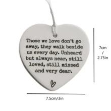1pc Heart Shaped Slogan Graphic Memorial Gift - White - View 5