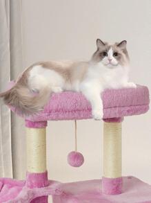 Cute Cat Tree Kitten Cat Tower for Indoor Cat Condo Sisal Scratching Posts with Jump Platform Cat Furniture Activity Center Dangling Balls Play House Pink - 粉色 - 查看 4