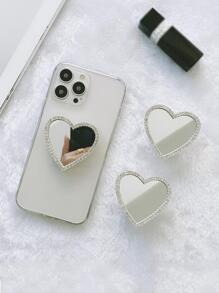 Valentinstags-Handyanhänger, 1 Stück Strass-Dekor selbstklebender Spiegel für Handyhülle