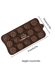 1入組花朵設計糖果模具 - 咖啡棕 - 查看 2