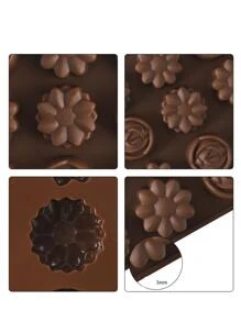 1入組花朵設計糖果模具 - 咖啡棕 - 查看 5