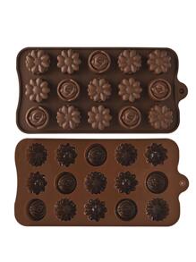 1入組花朵設計糖果模具 - 咖啡棕 - 查看 7