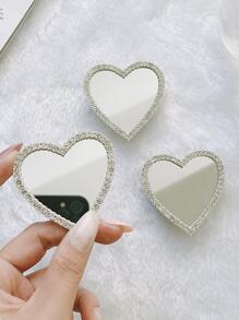 Valentinstags-Handyanhänger, 1 Stück Strass-Dekor selbstklebender Spiegel für Handyhülle