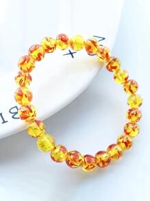 1入組簡約8毫米琥珀珠串手鍊男士時尚彈性瑜伽佛教祈禱手鍊首飾 - 手鍊 - 查看 2