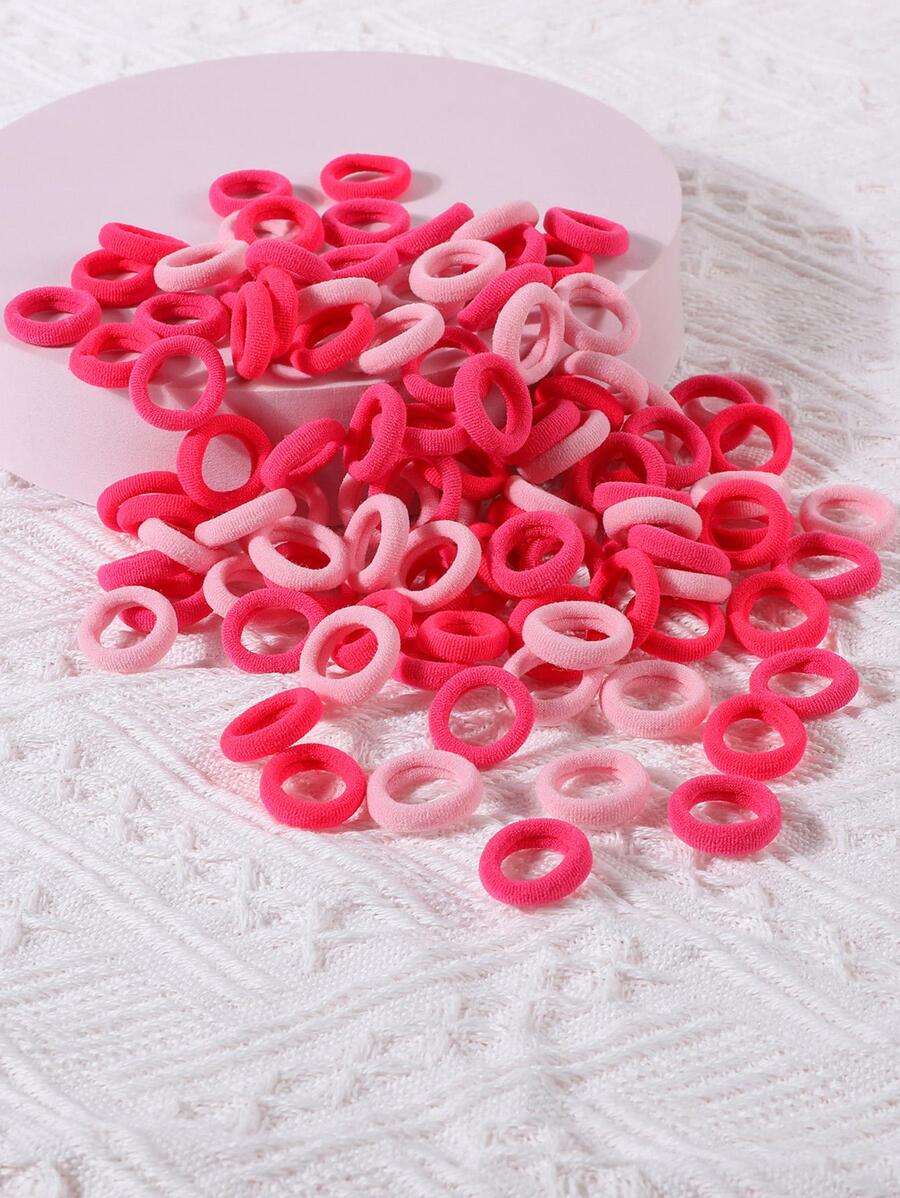 100 dây buộc tóc nhiều màu sắc cỡ ngón tay đường kính 0,8 inch dành cho bé gái, dây buộc tóc dễ thương và không gây hư tổn, dây buộc tóc đuôi ngựa dùng hàng ngày - Nhiều màu - Xem 1