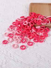 100 dây buộc tóc nhiều màu sắc cỡ ngón tay đường kính 0,8 inch dành cho bé gái, dây buộc tóc dễ thương và không gây hư tổn, dây buộc tóc đuôi ngựa dùng hàng ngày - Nhiều màu - Xem 3