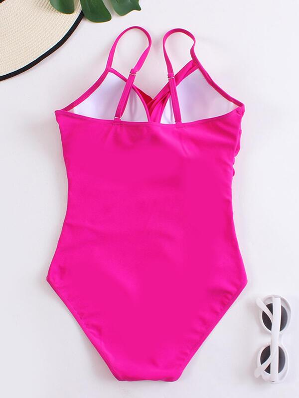 Wrap Cross Tummy Control One Piece Swimsuit SHEIN USA