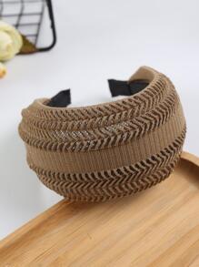 1 件宽边发带遮盖白发，简约设计带齿，防滑压夹，穿孔透气头带，女士发带，发箍头带 - 咖啡棕 - 查看 2