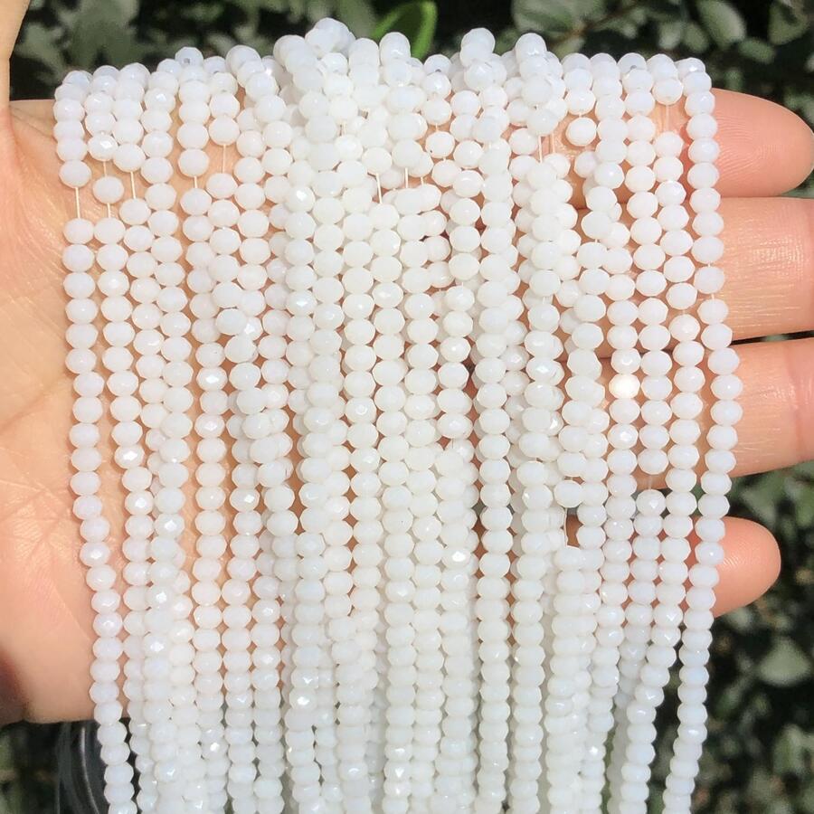 3Mm (0.118 Inch) 120 Mặt AB Cầu Vồng Pha Lê Hạt Thủy Tinh Rondelle Rời Không Gian Siêu Tốc Hạt Nhiều Màu Trang Sức Làm Tự Làm Phụ Kiện - Màu be - Xem 1